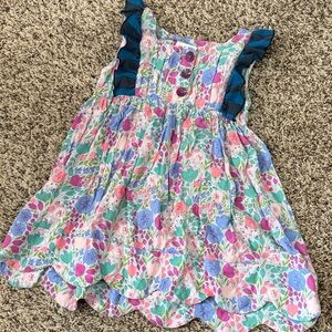 Matilda Jane Floral Dress with Blue Ruffle